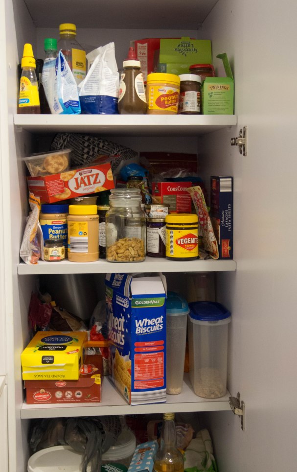 Cupboard full of food